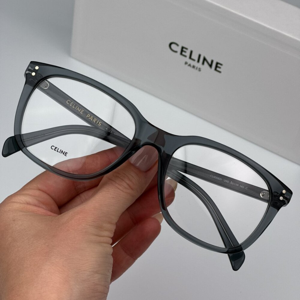 Celine CL50082I 090 BRAND NEW Eyeglasses Transparent Grey Blue Square Unisex